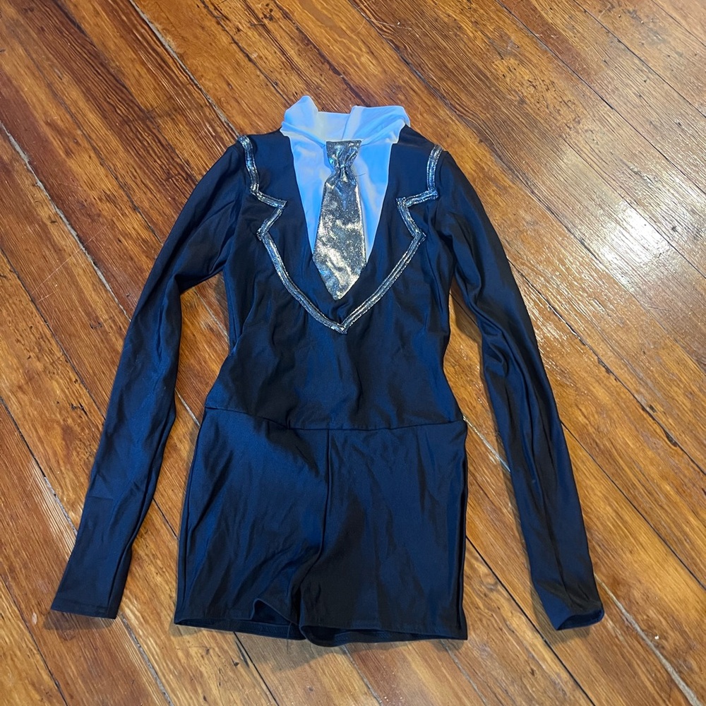 Kids Black and Silver Dance Costume